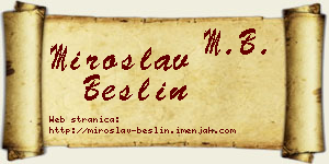 Miroslav Bešlin vizit kartica